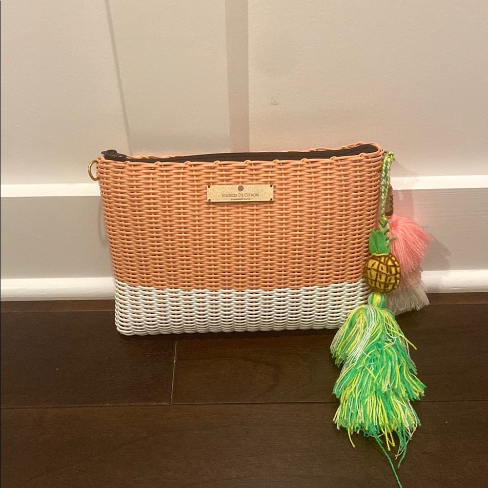 Sam Edelman Woven Clutch with Tassels